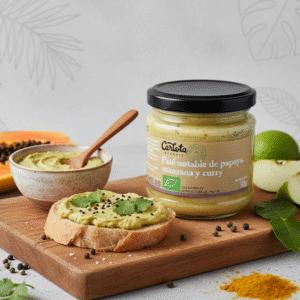 paté vegano de papaya, manzana y curry