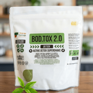 Paquete frontal de Energy Feelings BOD.TOX 2.0 Active Detox Supershake de 500g.